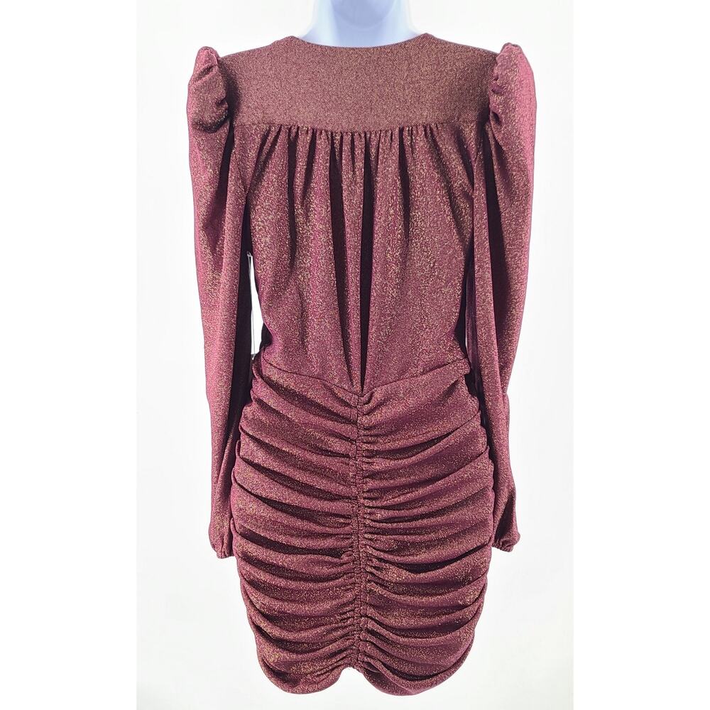 Sparkly party ruched dress by Bishop & Young Luna Metallic mini dress SZ Small - Picture 3 of 10